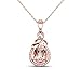 Rose Gold Necklace For Women - YOUMIYA Imitation Natural Morgan Stone Pendant Fashion Necklace Clavicle Chain Necklace Stainless Steel Crystal Necklace Birthday Gifts For Women (PINK)