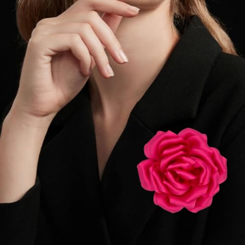 Image of Rose Brooch and Pin for Women Elegant Delicate Flower Pin Shawl Clip Duck Beak Clip for Women's Dress Banquet Party Jewelry Gift
