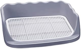 Mesh Dog Toilet for Small and Medium Dogs Puppy Training Tray Pee Pad Holder Litter Pan Training Indoor Dog Potty Tray , Gray