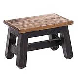 Material: Mahagoni Recyclingholz, massiv; Risse und Unebenheiten unterstreichen den Charakter des Hockers