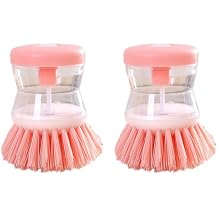 2Pcs Pink Dish Brush with Soap Dispenser,Soap Dispensing Brush, Kitchen Brush,Dish Pot Pan Sink Cleaning, Dish Brush Washing Utensils,Washing Up Liquid Soap Dispenser,Soap Dispensing Dish Brush