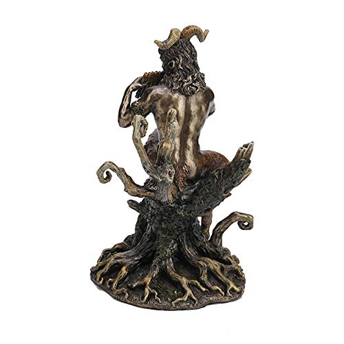 Estatua de Pan en resina con acabado bronce 9.5 pulg miniatura 4