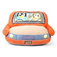 Bluey Car Sofa – Kids Plush Armchair Seat Family Car Design – Soft & Comfy Toddler Lounge Chair for Bedroom or Playroom – Lightweight & Portable Children