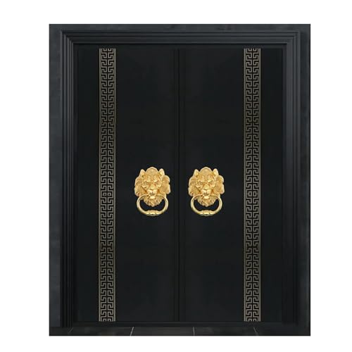 HOJLKLD 6 Inch Lion Head Knocker, 3 Pack Classical Decorative Front Door Knocker Pull Handle with Mounting Screws (3, Gold) by HOJLKLD - Image 6