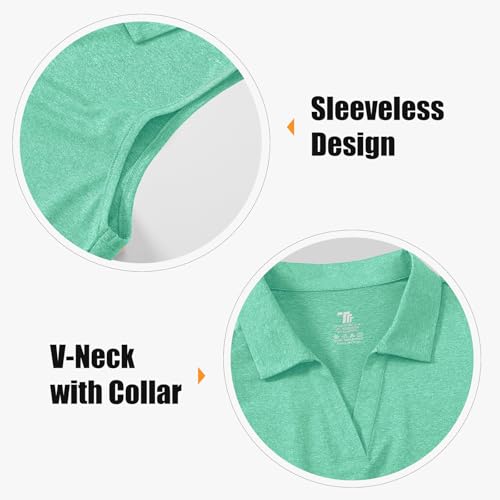 Image of BGOWATU Women's Sleeveless Golf Polo Shirts Collared V Neck Tennis Tank Tops UPF 50+ Quick Dry Lightweight