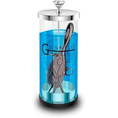 Gusnilo 42 Oz Barbicide Jar with Stainless Steel Tray and Durable Glass,Salon Jar Suitable for Nail Tools & Spa Implements,Hairdressing Tools Cover