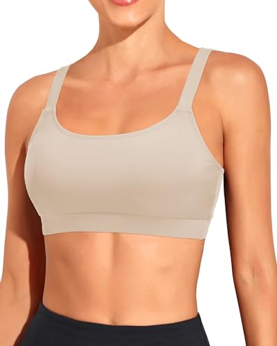 Image of Tempt Me Women Sports Bra Swim Crop Tops Only | Scoop neck, Bathing suits top, Removable cups, Adjustable straps