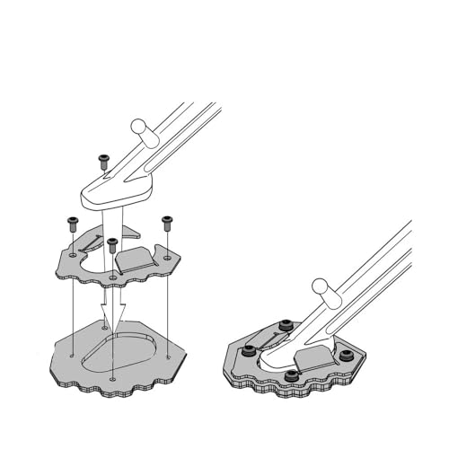 Plaque base d'extension Tiger 1200 support béquille inox CNC - 4