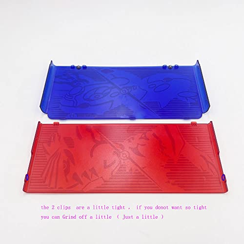 Image of 2015 for New 3DS Replacement Front Faceplate Back Plates Part Shell Housing Case Cover (Clear Blue Red Gem)