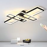 Rechteckige LED-Deckenlampe, moderne LED-Deckenleuchte aus Aluminium, 68W 6800lm, dimmbar mit Fernbedienung, 3000K - 6000K, Deckenleuchten für Wohnzimmer, Schlafzimmer, Arbeitszimmer [Energieklasse A+