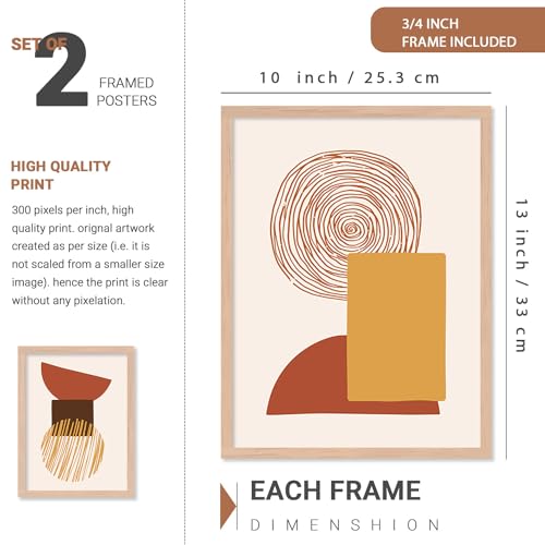 Image of kotart Premium Digital Paintings with Frame for Home Decoration - Modern Art Paintings for Living Room Bedroom Office Room Decor - Painting for Wall Decoration - Pack of 4 (Art 9, Small (10x13 or 10x10 inch))