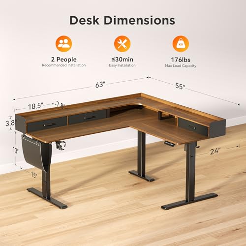 Bureau d'angle assis debout en L 160x140cm WALKINGDESK - 4