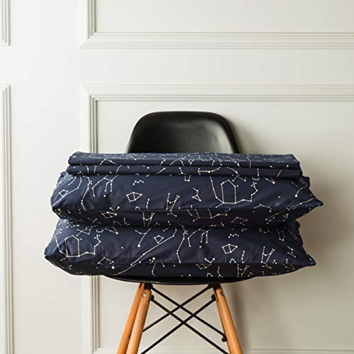 Susybao Navy Constellation Duvet Cover King 100% Cotton Blue Celestial Pattern Duvet Cover Set 3 Pc 1 Navy Blue Space Stars Duvet Cover With Zipper Ties 2 Pillowcases Luxury Soft Celestial Bedding Set #TOP6