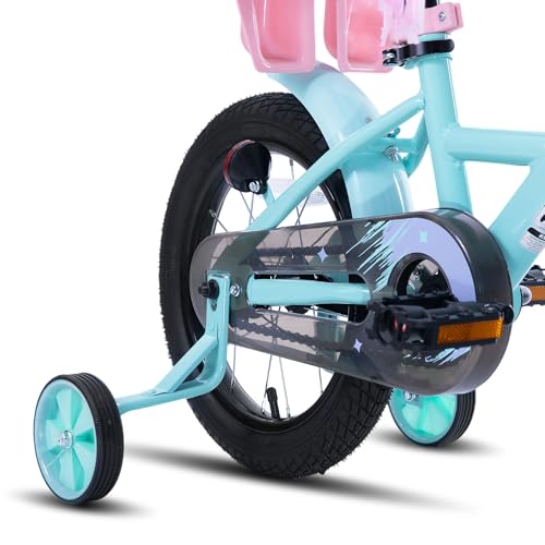 Image of KEANO Zinnia 14 16 20 Inch Kids Bike for Girls Ages 3-10 Years, Girls' Bikes with Training Wheels, Streamers, Basket and Doll Seat, Children Bicycles