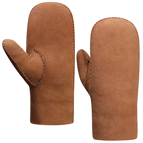 Gants en cuir pour hommes Harssidanzar en daim mouton ciseaux avec manchette fourrure
