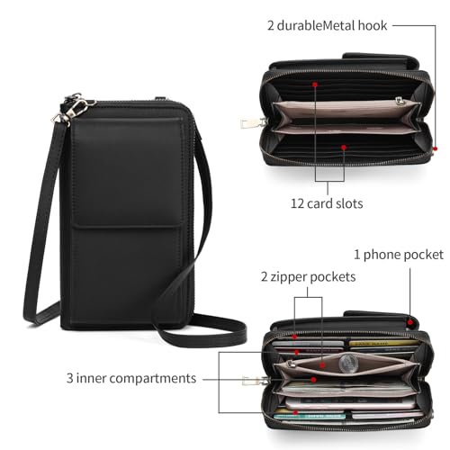 SENDEFN Small Crossbody Cell Phone Purse for Women Leather Cellphone Bags Wallet Purses with Multi Card Slots3