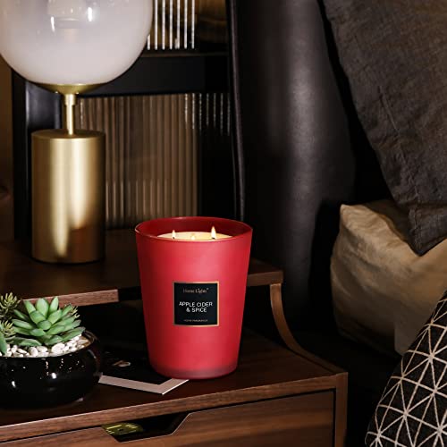 HomeLights-Highly-Scented-Candles-Big-333-oz-for-Home-Natural-Soy-Aromatherapy-Candles-Smokeless-Long-Lasting-130h-with-3-Cotton-Wicks-Candles-Gifts-for-Women-Men-Apple-Cider-Spice HomeLights Highly Scented Candles Big 333 oz for Home Natural Soy Aromatherapy Candles Smokeless Long Lasting 130h with 3 Cotton Wicks Candles Gifts for Women Men Apple Cider Spice