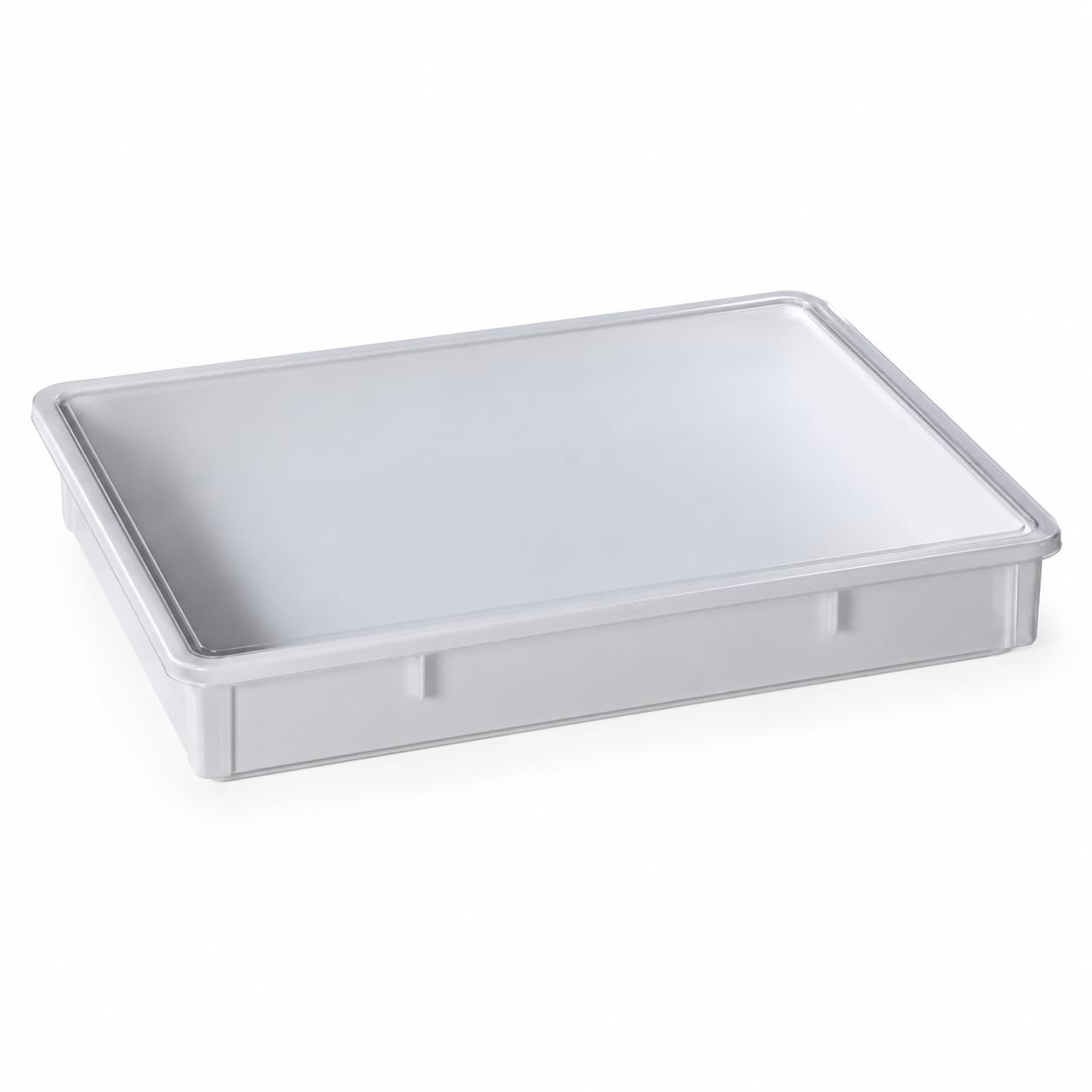 Pizza Dough Box with Lid, Polycarbonate Dough Proofing Tray, 655 x 455 x 80 mm, Commercial Pizza Dough Storage Box for Restaurants & Bakeries