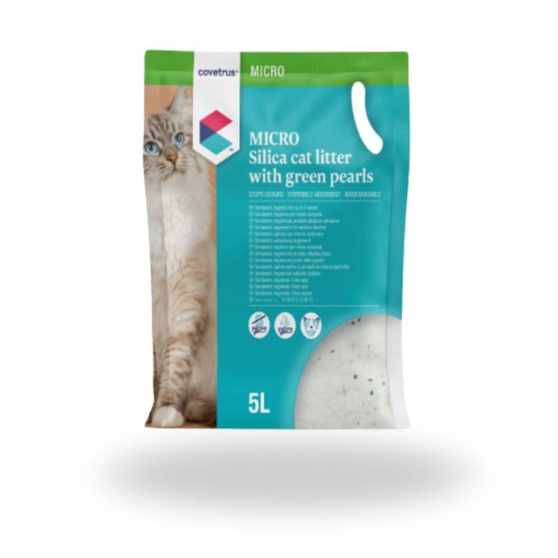 Arena higienica para Gatos | Micro Silice Verde | Cover TRUS Bolsa de 5 litros