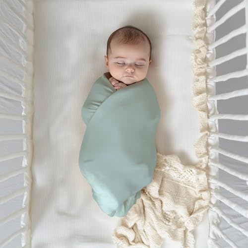 Image of The White Cradle 100% Organic Cotton Baby Swaddle Wrap, Large 112x112 cm Super Soft Muslin, 1 pc Pack, Blue