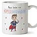 MUGFFINS Taza Hermano – Aquí Bebe un Super Hermano – Taza Desayuno/Idea Regalo Original/Cumpleaños de Hermanitos. Cerámica 350 mL