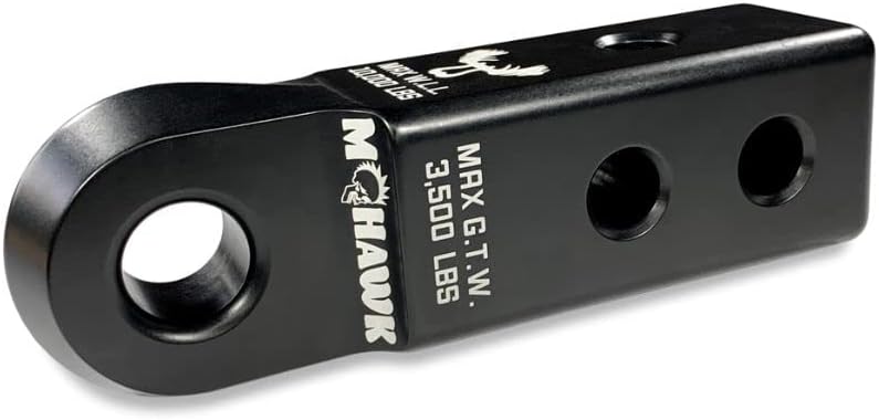 Moose Knuckle Offroad Mohawk Recovery Soft Shackle Receiver 2.0 - Coated with UV & Weather Proof Anodized Black with Laser Etched Logos for Offroading & Overlanding - 2.0 Inch Receiver Black Lung