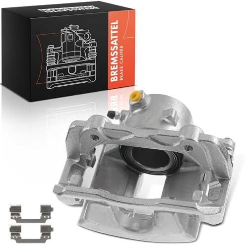 Frankberg Brake Caliper Disc Brake Front Right Aluminium with Bracket (hole spacing 110mm) Compatible with C-Class E-Class SLK Replace# 2044210481