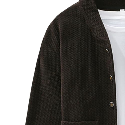 JEShifangjiusu Mens Refined Knitted Cardigan Sweaters Ribbed Hem Cuffs Topcoat Casual Breathable Knitwear with Pockets3