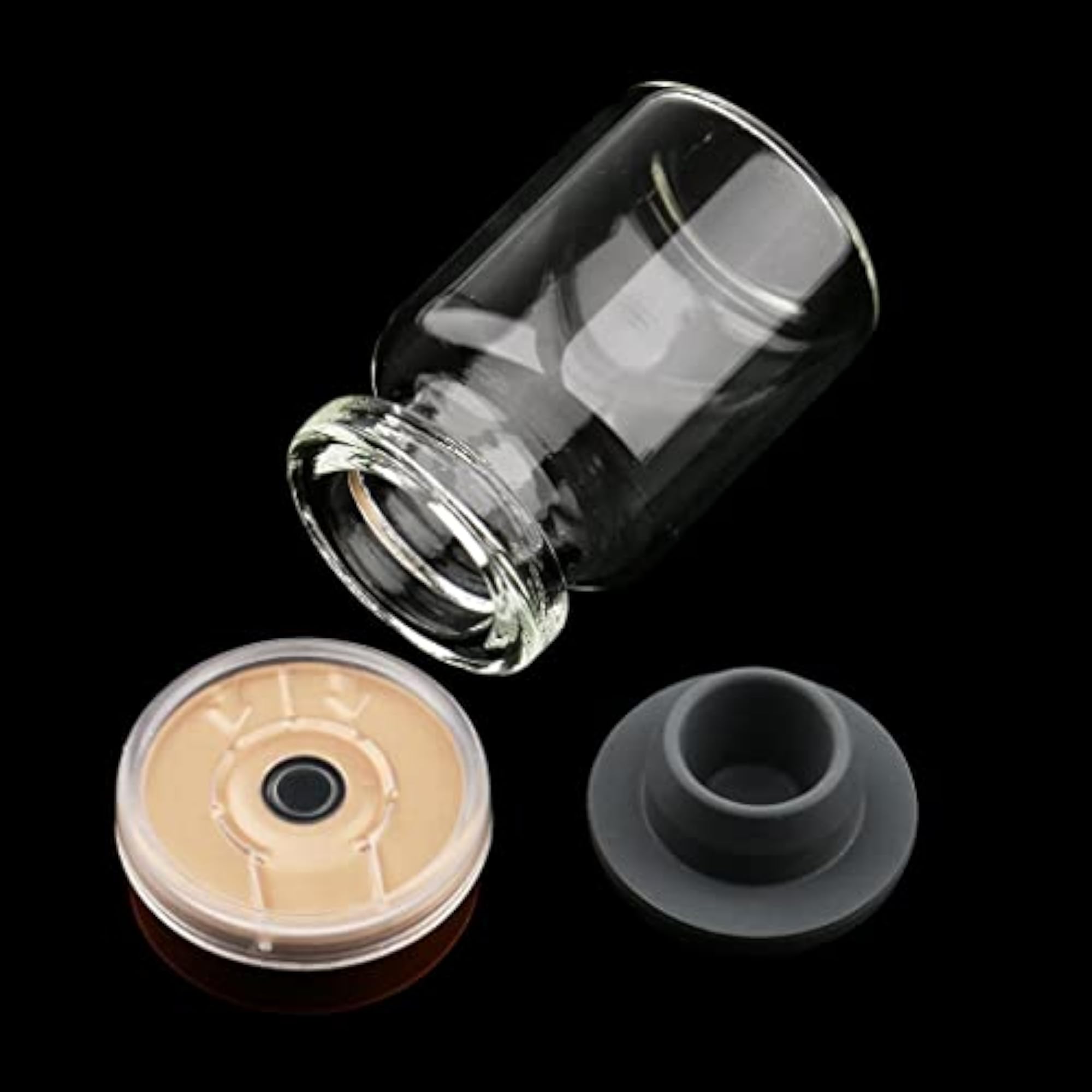 20 Transparent Glass Bottles with Rubber Stopper