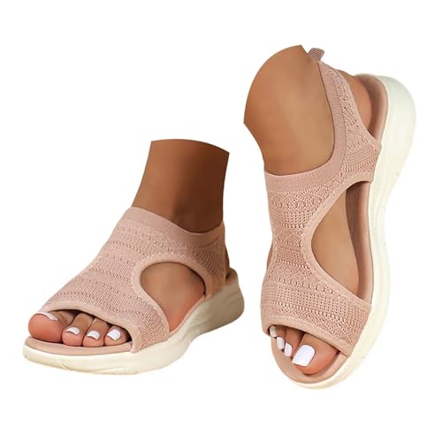 Genérico Sandalias Mujer Ancho Especial Sandalias Deportivas ortopédica para Mujer Moda Zapatos con Punta Abierta cuña Lavable de Verano Zapatos para Caminar