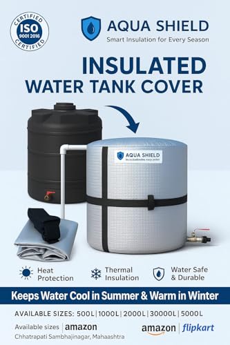 Image of 1000 Litre Aqua Shield Insulated Water Tank Cover | Dual-Layer Thermal Protection | Keeps Water Cool in Summer & Warm in Winter | Prevents Algae, UV Damage & Dirt | Fits 1000L Plastic Tanks