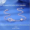 Jbniuay Cadeaux pour femme - Bracelet de cheville femme or rose - Bracelet de cheville pour femme 925 argent cœur infini zircon cheville longueur réglable 23 + 5, S925 #2