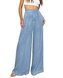 GRAPENT Jeans Slacks for Women Cute Summer Outfits Womens Summer Pants 2025 Trendy Clothes Color Air Blue Size M Medium Size 8 10