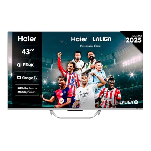 Haier QLED 4K UHD H43Q80FUX - Smart TV, Google TV, Dolby Atmos et Dolby Vision, HDR 10+, Smart Remote Control, Google Assistant, Bluetooth 5.1, DBX TV, HDMI...