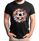 World Soccer 2026 T-Shirt, 2026 Cup USA Canada Mexico & International Flags Gameday Unisex Tee (US, Alpha, X-Large, Regular, Regular, Adult, Black)