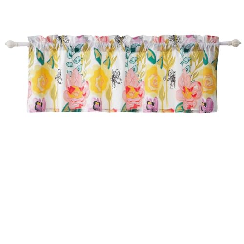 Greenland Home Watercolor Dream Window Valance, White 84 x 19
