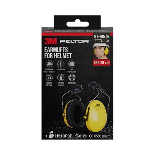 3M Peltor H510P3EC1 Komfort-Kapselgehörschutz für Helm, Gelb