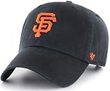 47 Brand MLB Team Color Home Primary Logo Clean Up Adjustable Baseball Cap Hat, Adult One Size Fits All - San Francisco Giants Black