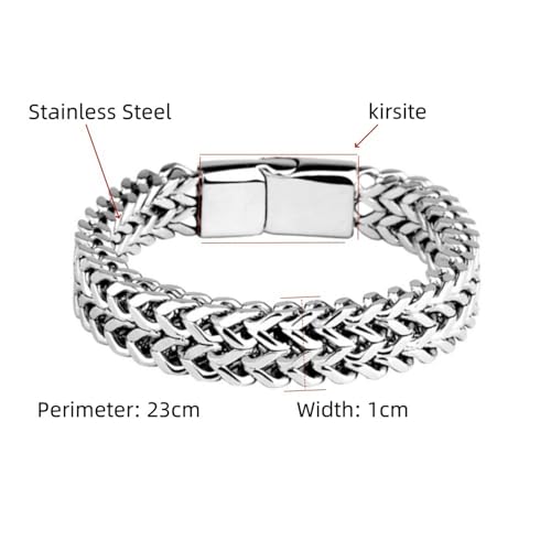 Pulsera de eslabones cubanos para hombre de acero inoxidable miniatura 3