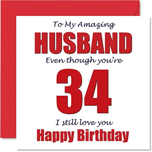 Funny 75th Birthday Cards for Husband - 75 I Still Love You - Happy Birthday Card for Husband from Wife Partner, Seventy-Five Seventy-Fifth Hubby Banter Gifts, 145mm x 145mm Joke Humour Greeting Cards