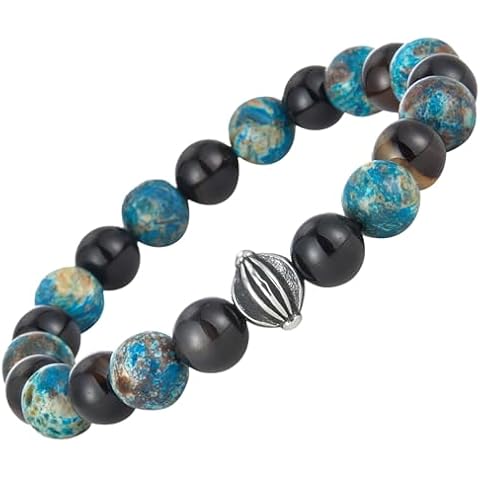 Men's Beaded Stretch Bracelet with Natural Stones Cover