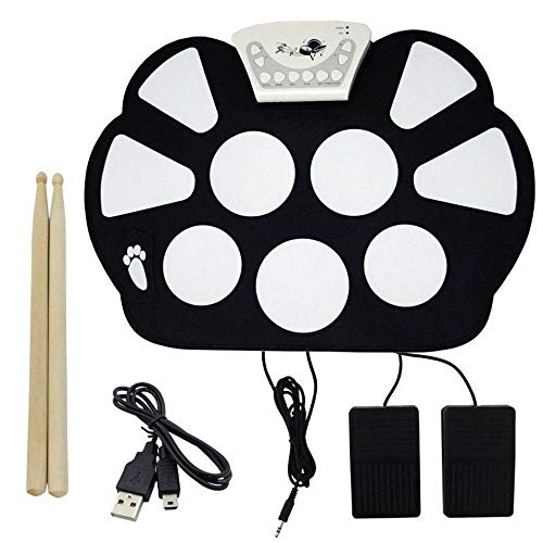 Bateria Eletrônica Musical Digital Roll Up Drum 2 Pedais Baqueta Exbom W758