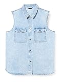 Chaleco vaquero Vero Moda Vmphilina Oversize Denim Vest Curve-Chaleco Vaquero, Mezclilla De Color Azul Claro, 50 para Mujer