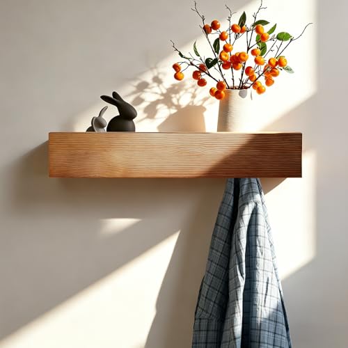 HSUYUN Porte Manteau Mural avec Etagere, Patere Murale Caché, 40 cm Porte Manteaux Muraux,...