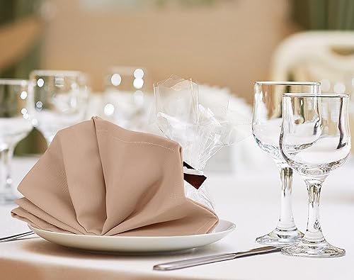 image for Utopia Kitchen Taupe Cloth Napkins [12 Pack, 18x18 Inch] Cotton Blend 