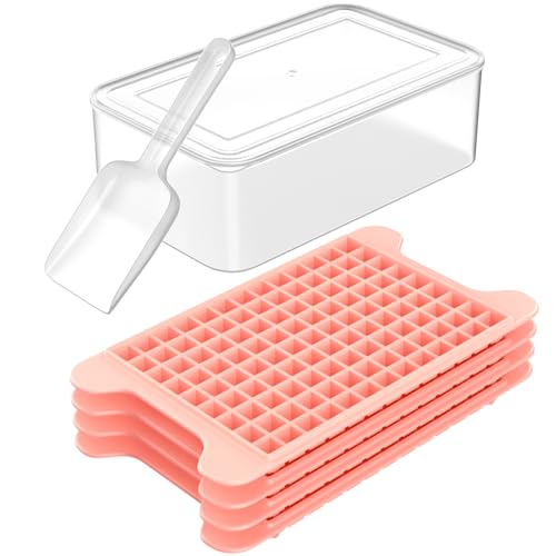 Image of Mini Ice Cube Tray for Freezer: FDDBI Small Ice Trays for Freezer with Bin - 117×4PCS Easy Release Nugget Ice Tray - Crushed Ice Tray with Container