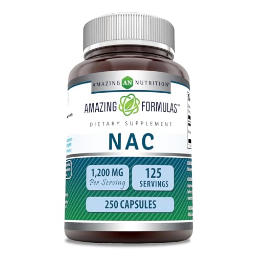 Amazing Formulas NAC (N-Acetyl-L-Cysteine) Supplement | 600 Mg per Serving | 250 Capsules | Non-GMO | Gluten Free | Made in USA