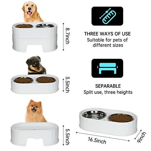 MASOCAT Raised Dog Bowls,Stainless Steel Dog Food Dish and Pet Wa