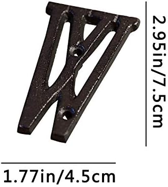 Miniatura 2 de Letra de casa de 3 pulgadas, letra de dirección de casa, letra vintage de hierro fundido para el hogar, número de buzón de puerta de metal sólido,