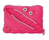 ZIPIT Monster Large Pencil Case for Kids, Cute Zipper Pouch for Boys Girls and Teens, Stationery Bag for School, Pink